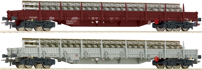 Set of 2 Flat cars loaded with track sections<br /><a href='images/pictures/Roco/67024.jpg' target='_blank'>Full size image</a>